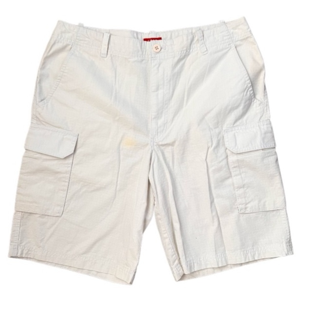 Izod Men’s Six Pocket Cream White Cargo Shorts